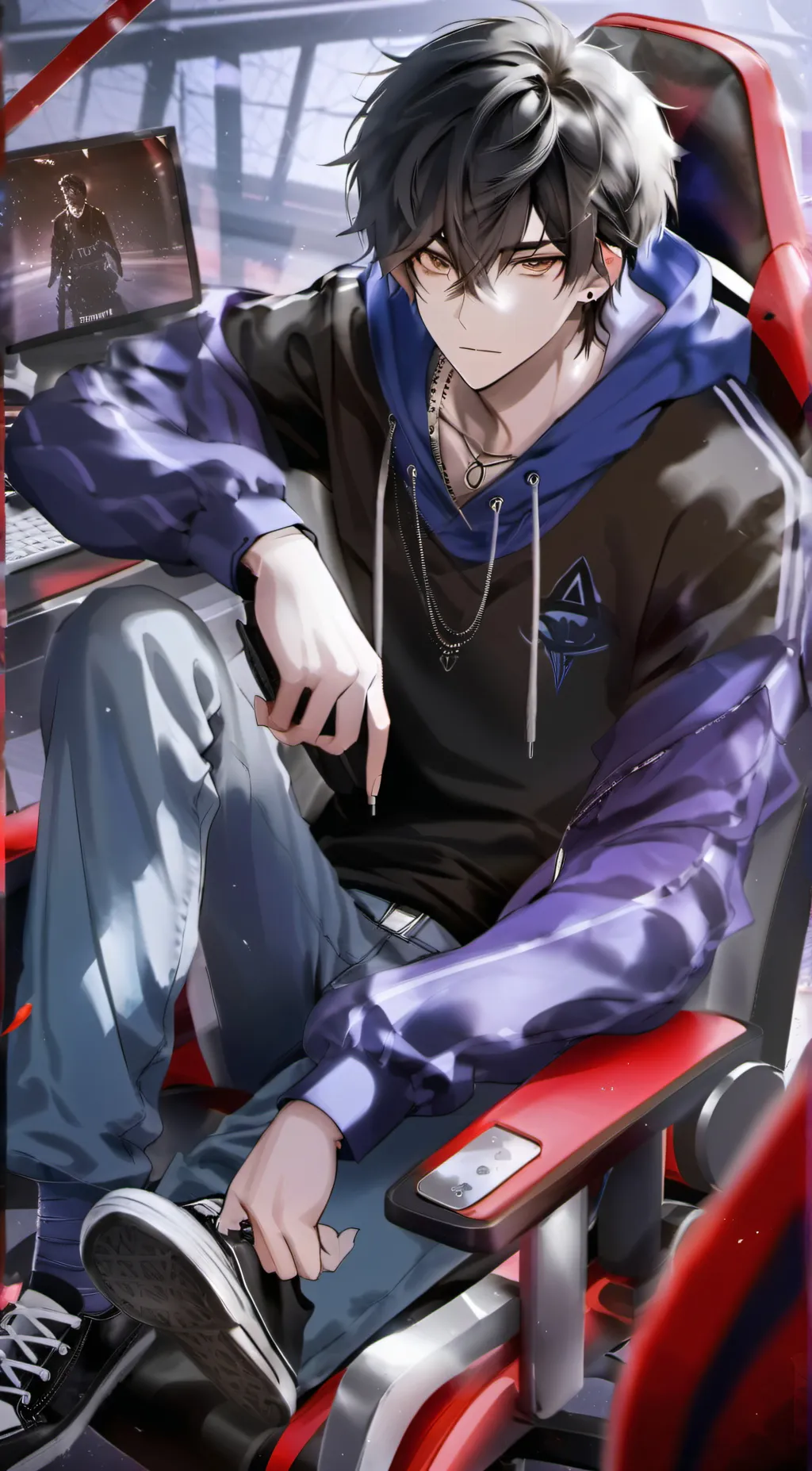 ai character: Leon  background