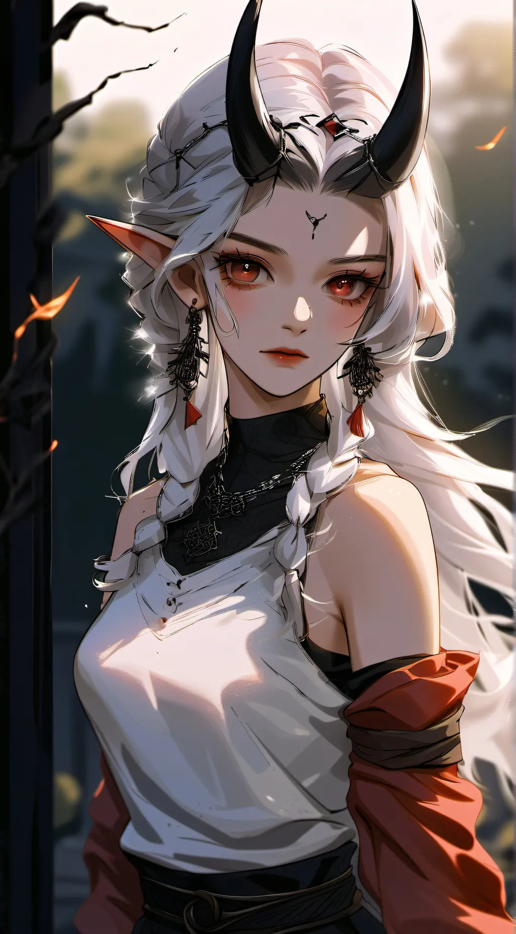 ai character: ariel, demon queen background
