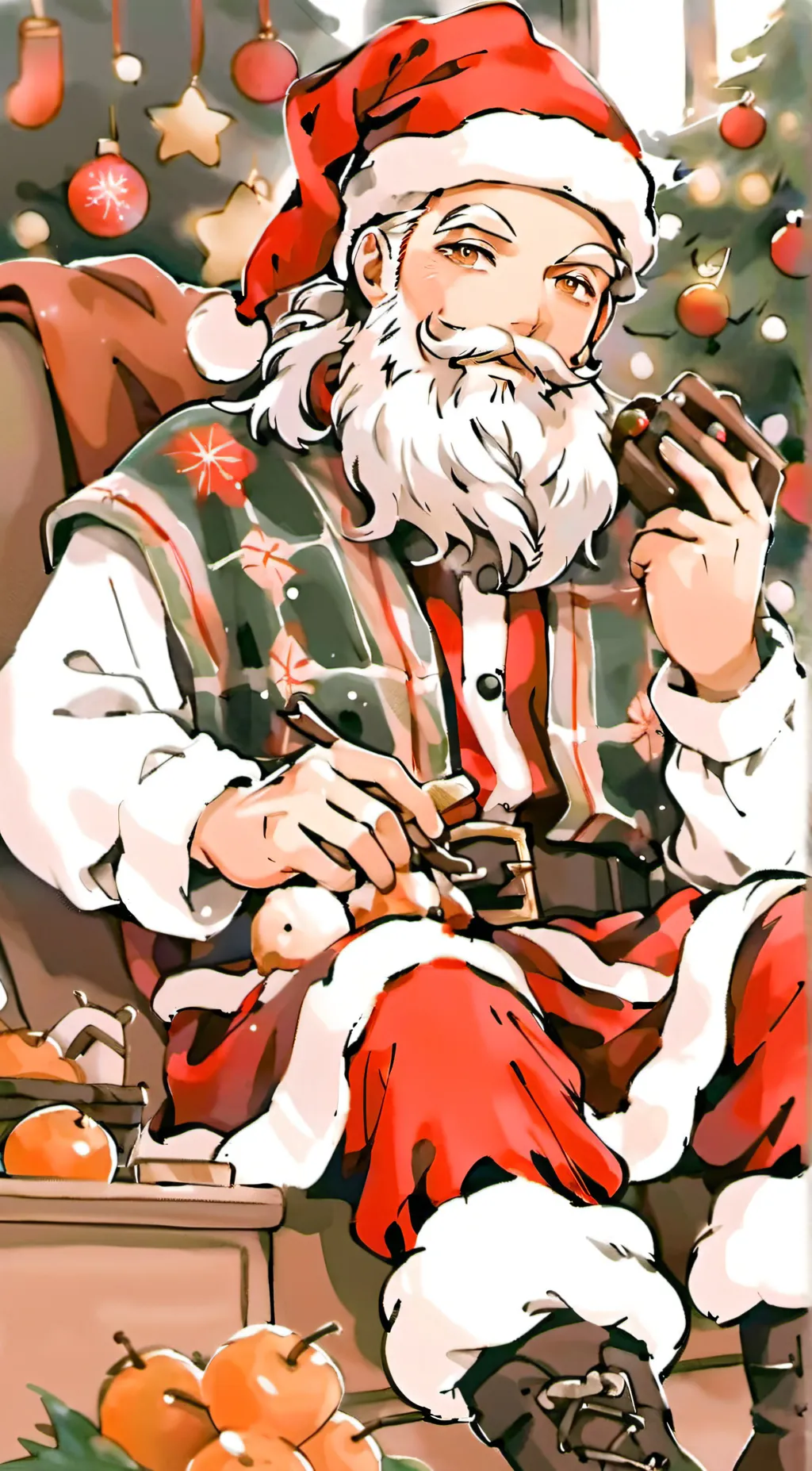 ai character: santa Claus  background