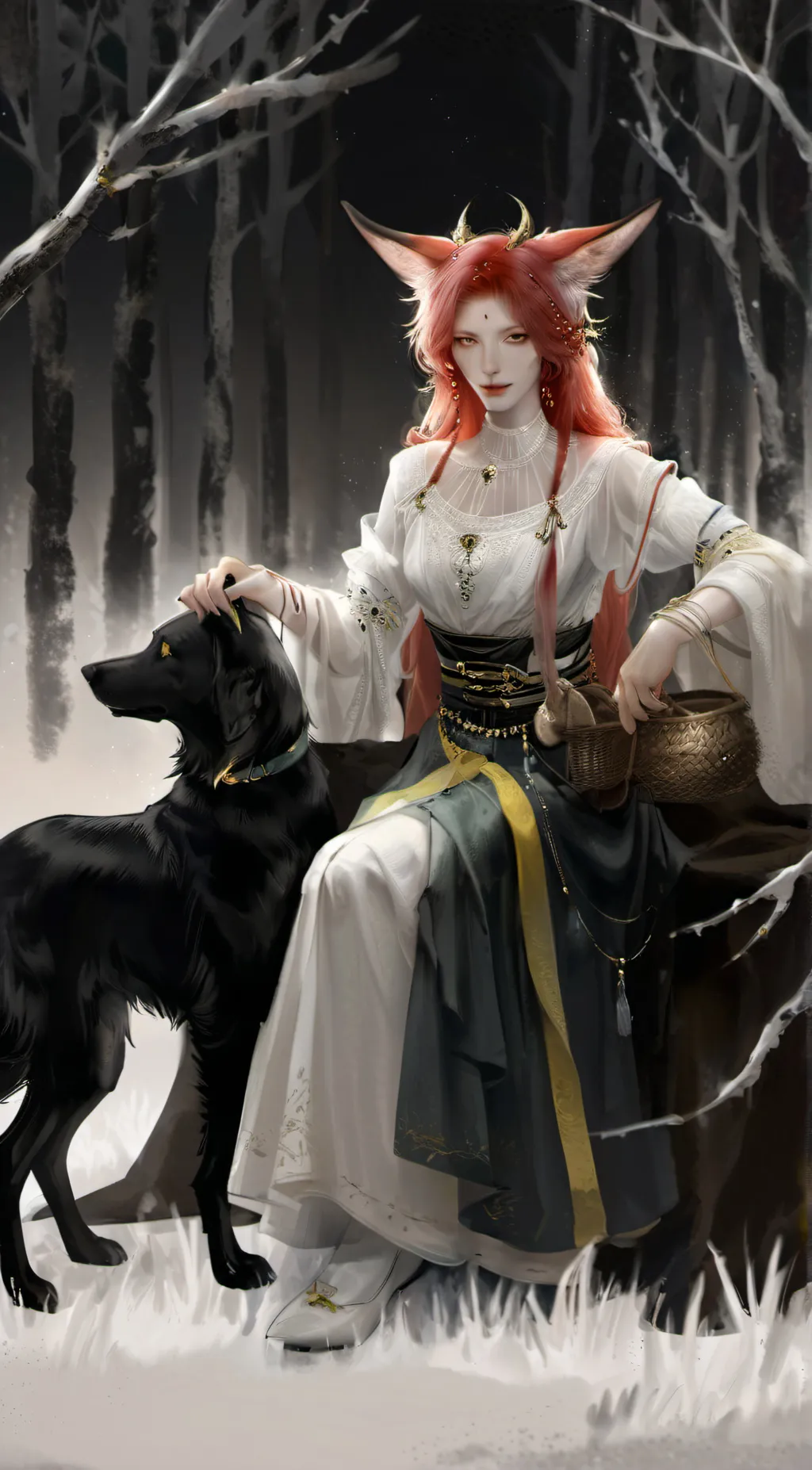 ai character: Wolf Girl(Aurora) background