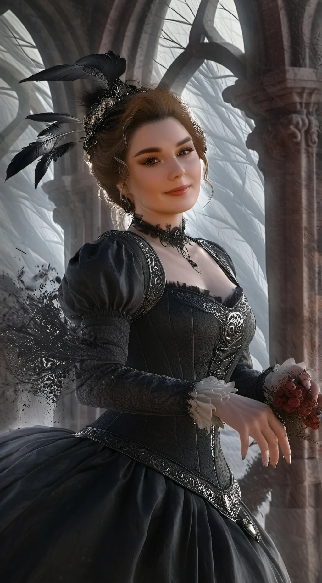 ai character: Violet background