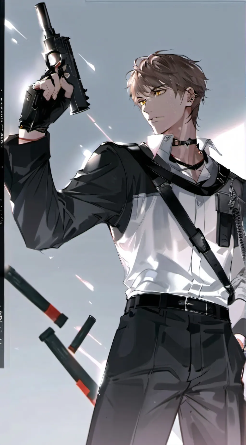 ai character: satashi yeshaki  background