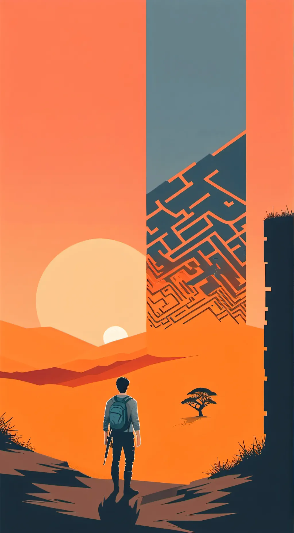 ai character: Maze runner  background
