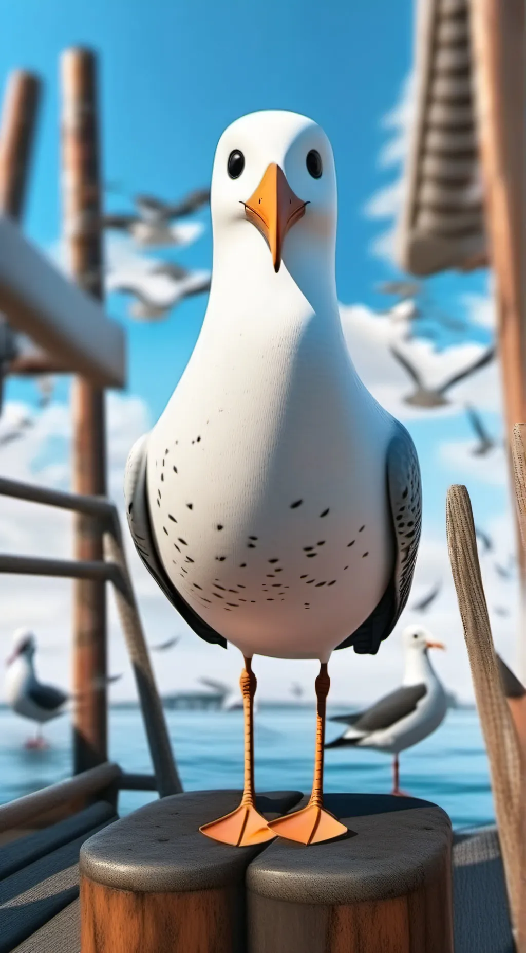 ai character: Seagull background