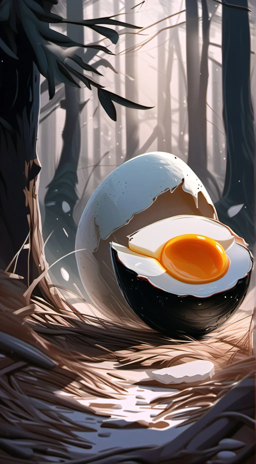 ai character: an fresh egg background