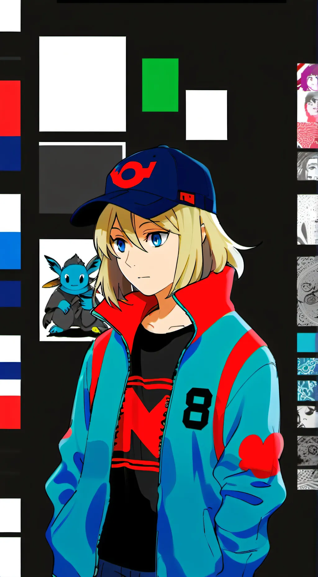 ai character: bluset background
