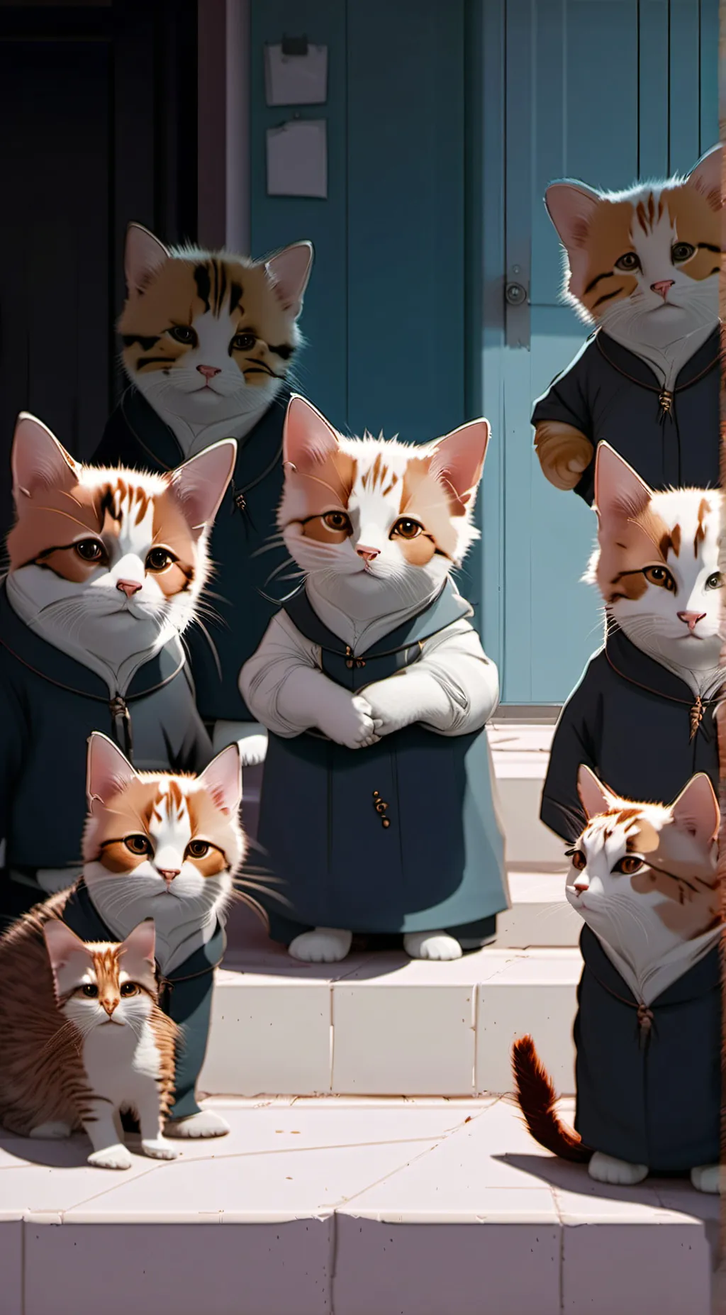 ai character: lost cats  background