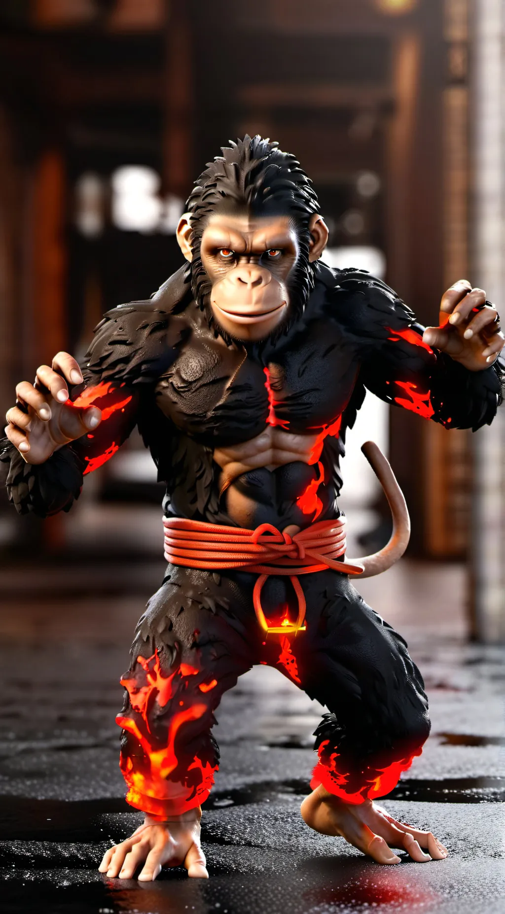 ai character: Lava monkey background