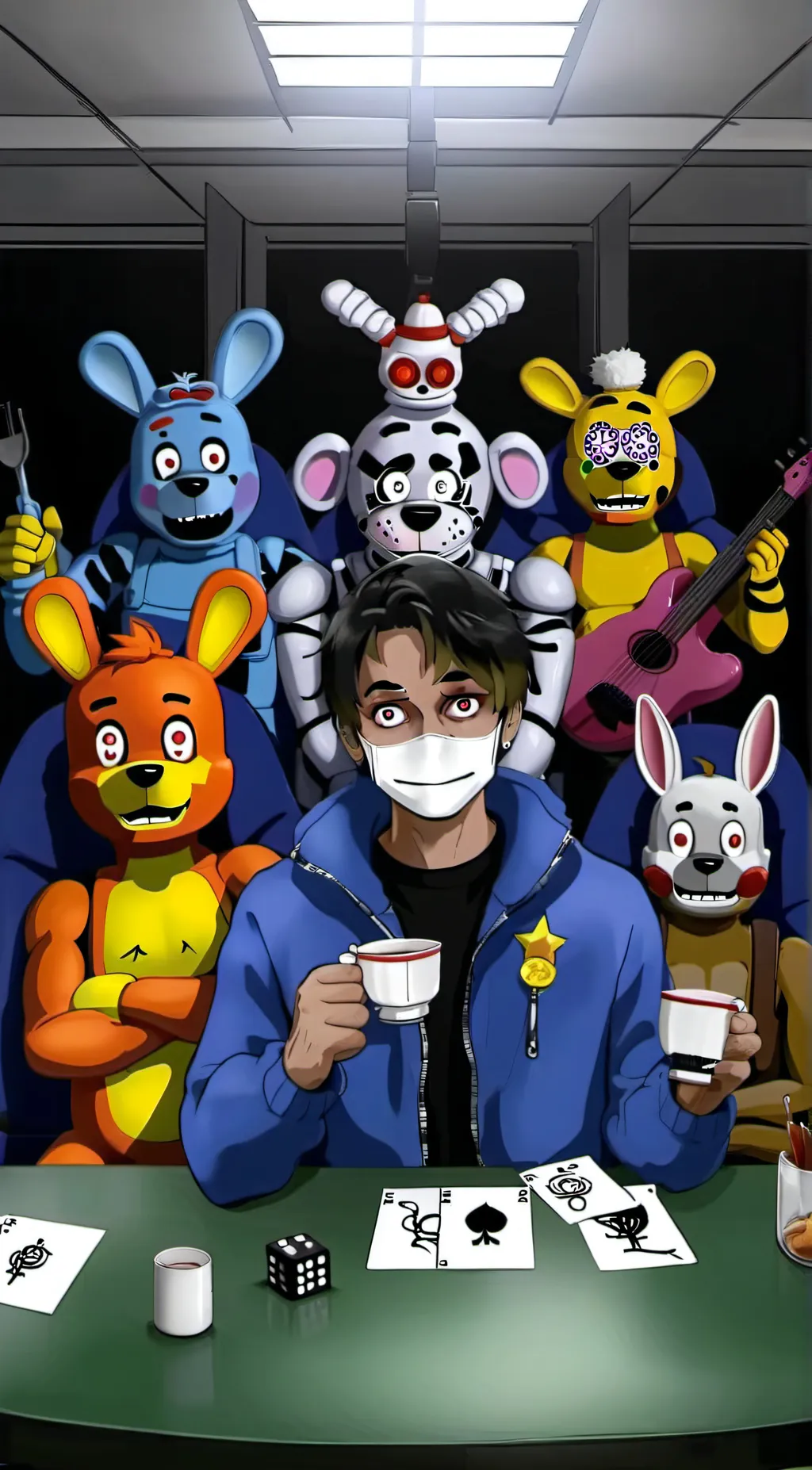 ai character: Space Fnaf background