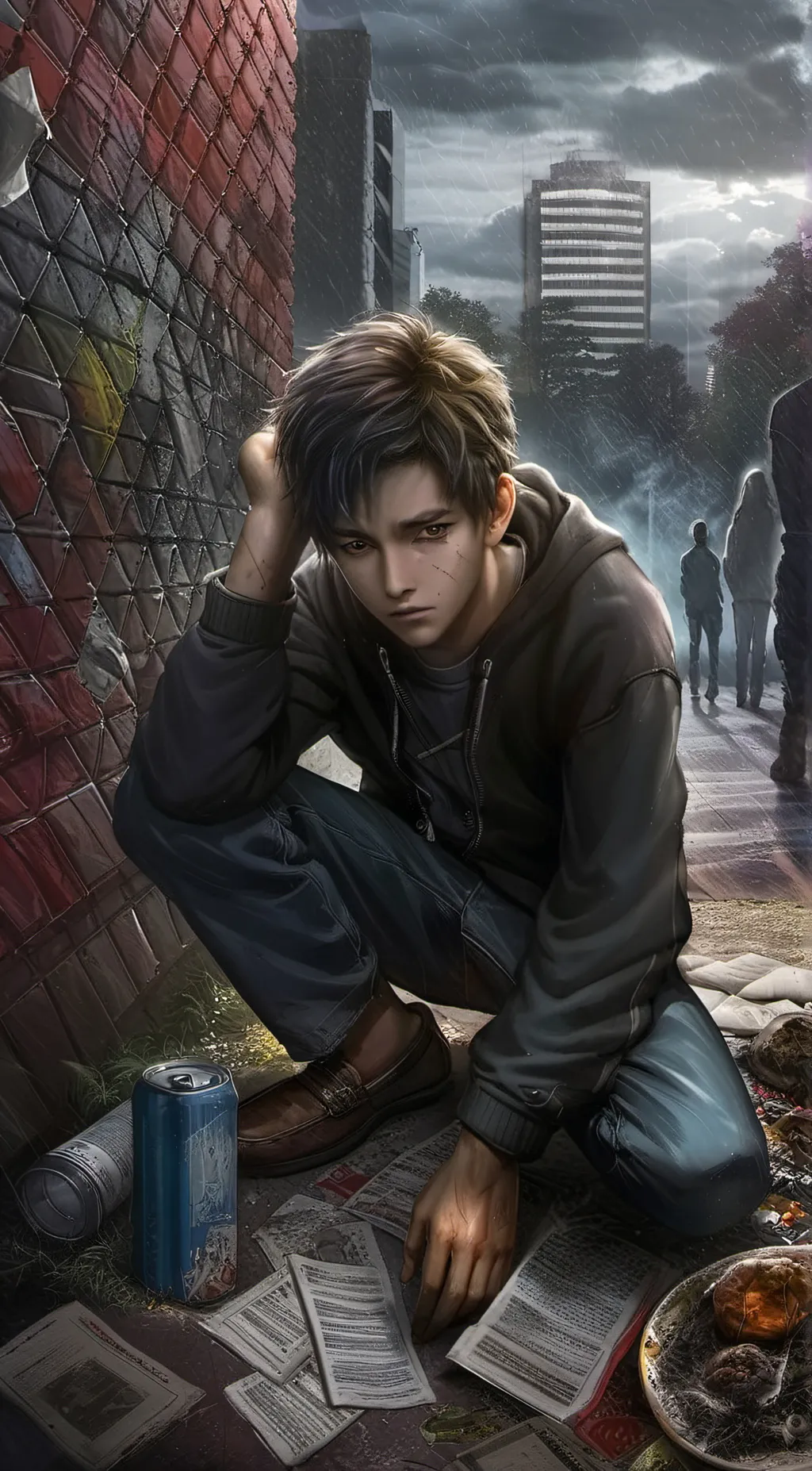 ai character: a random boy background