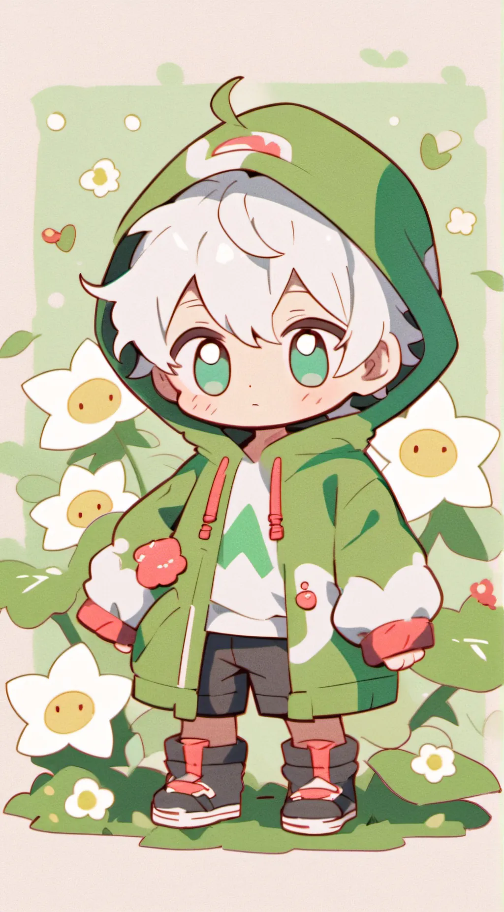 ai character: flower background