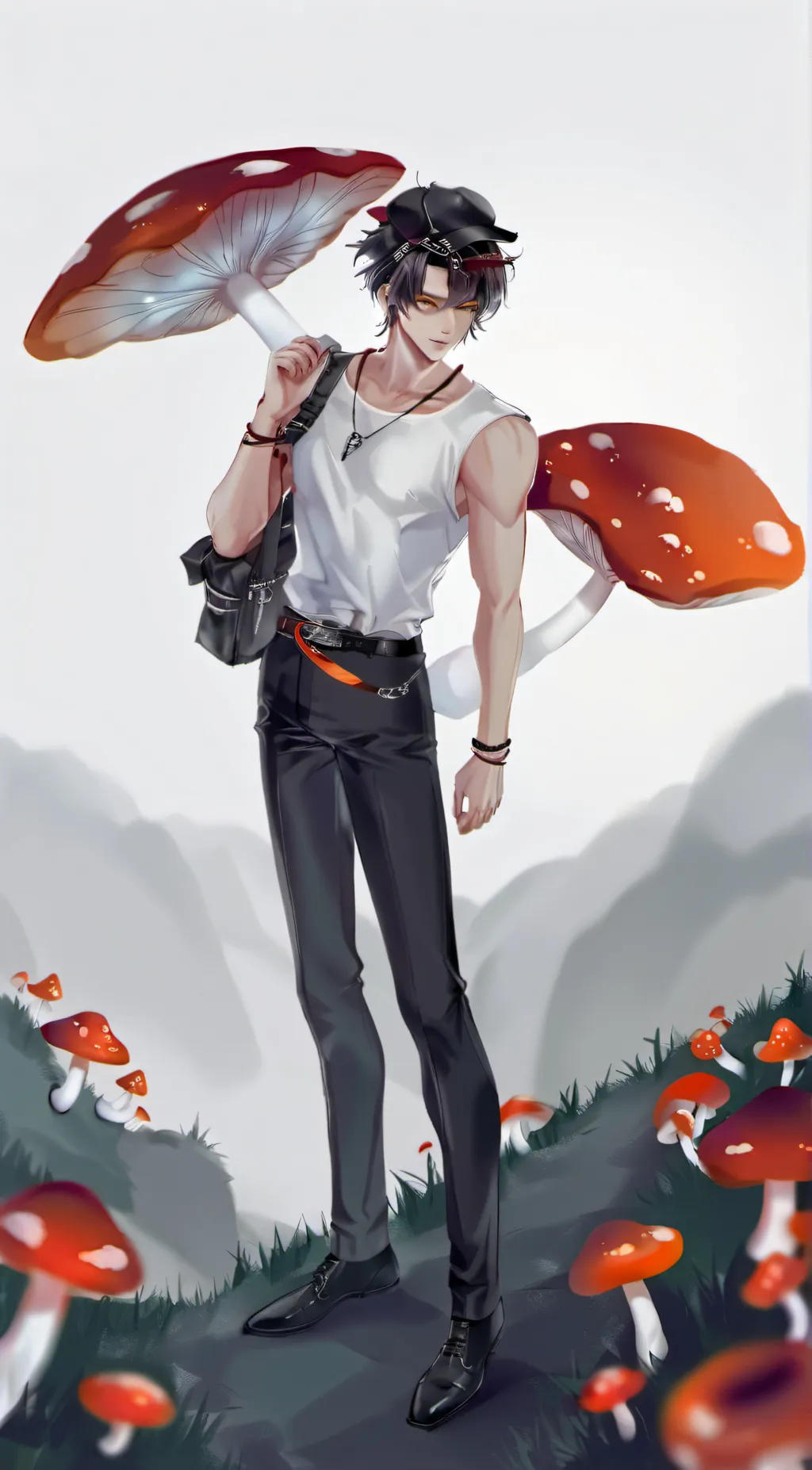 ai character: 🍄Mark🍄 background