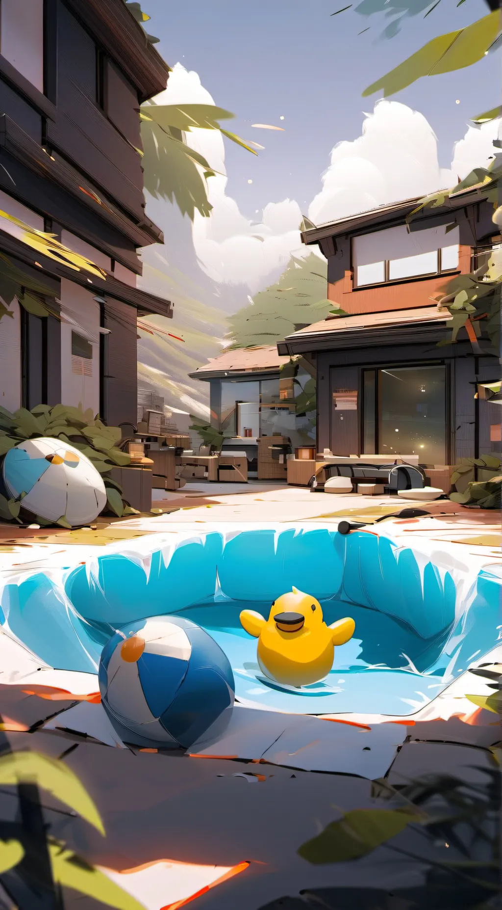 ai character: pool toy tf background