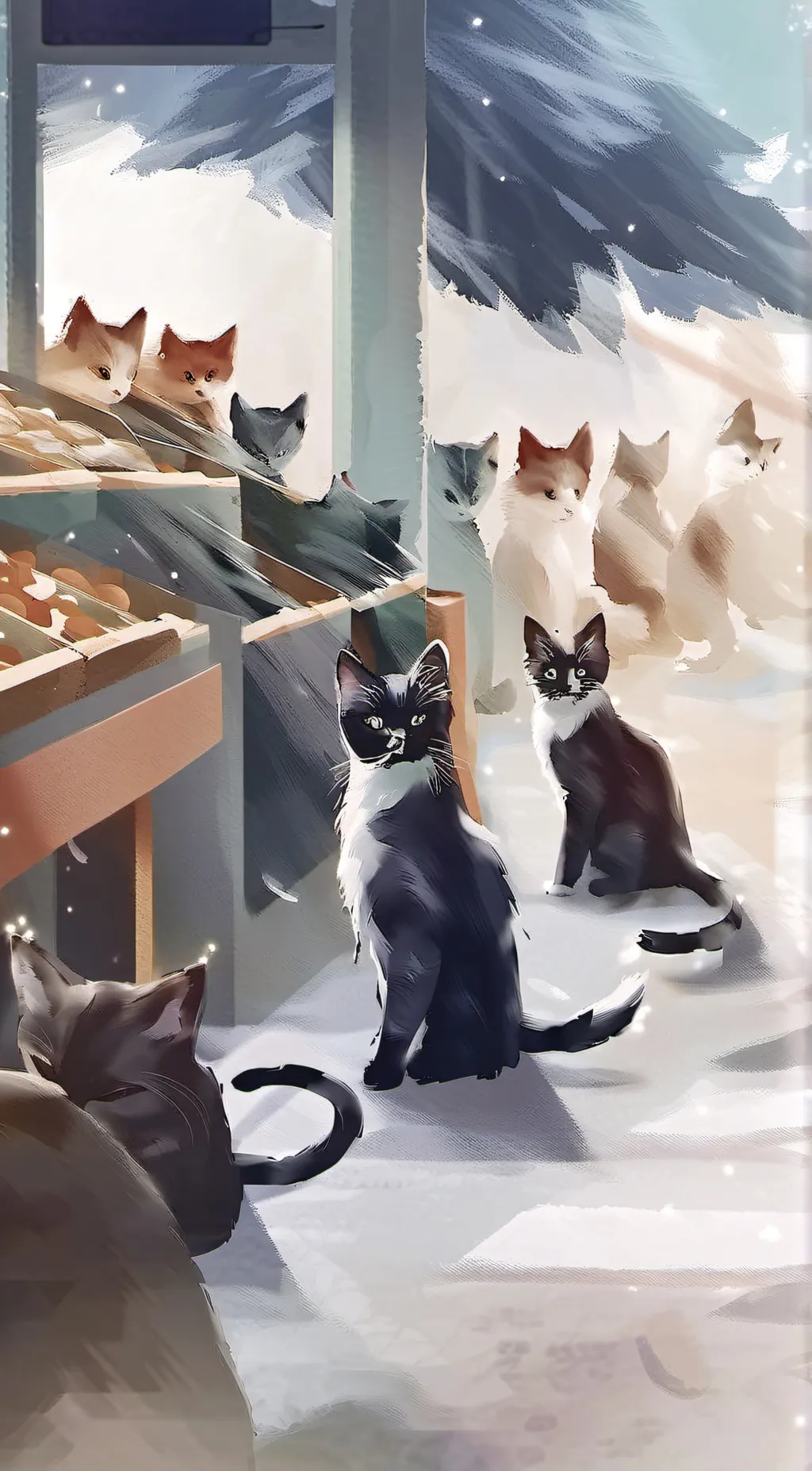 ai character: Kitten shop background