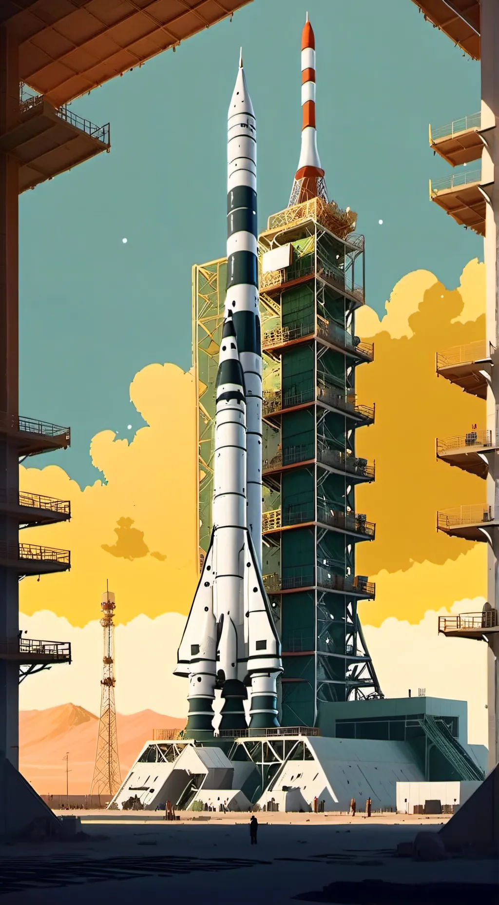 ai character: Baikonur Cosmodrom background