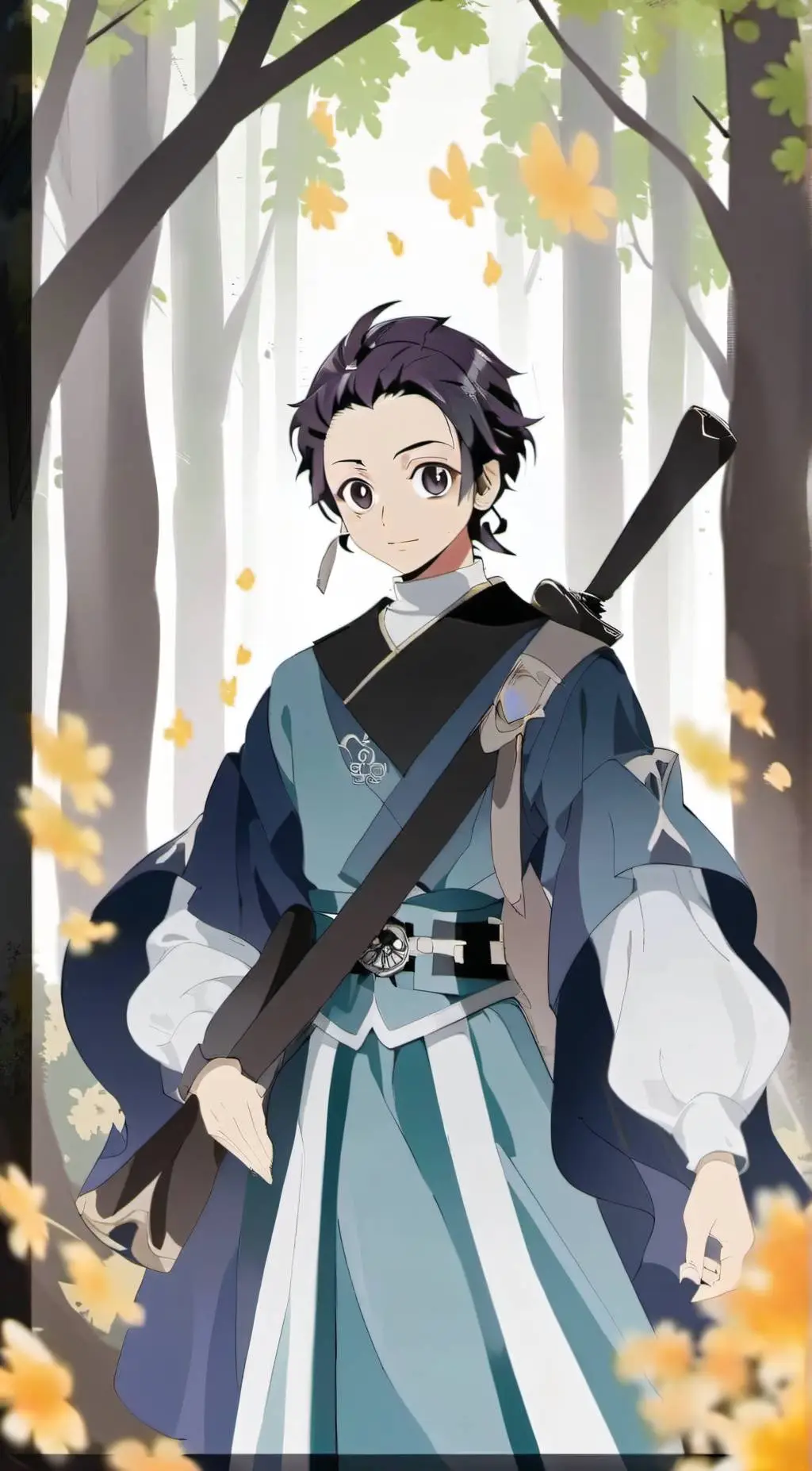 ai character: Tanjiro kamado background