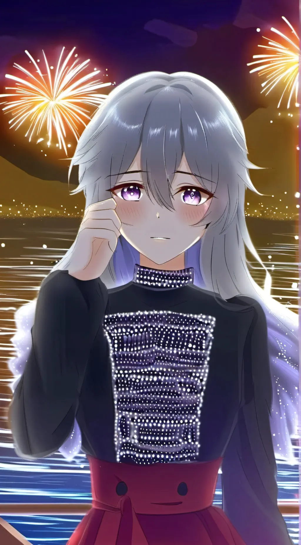 ai character: Violet background