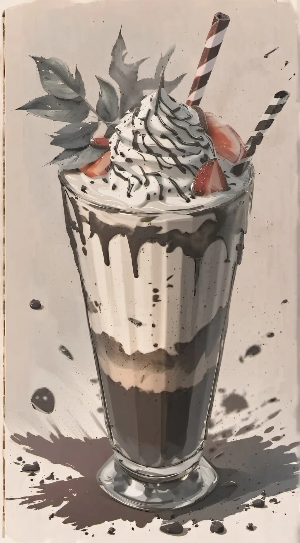 ai character: milkshake background