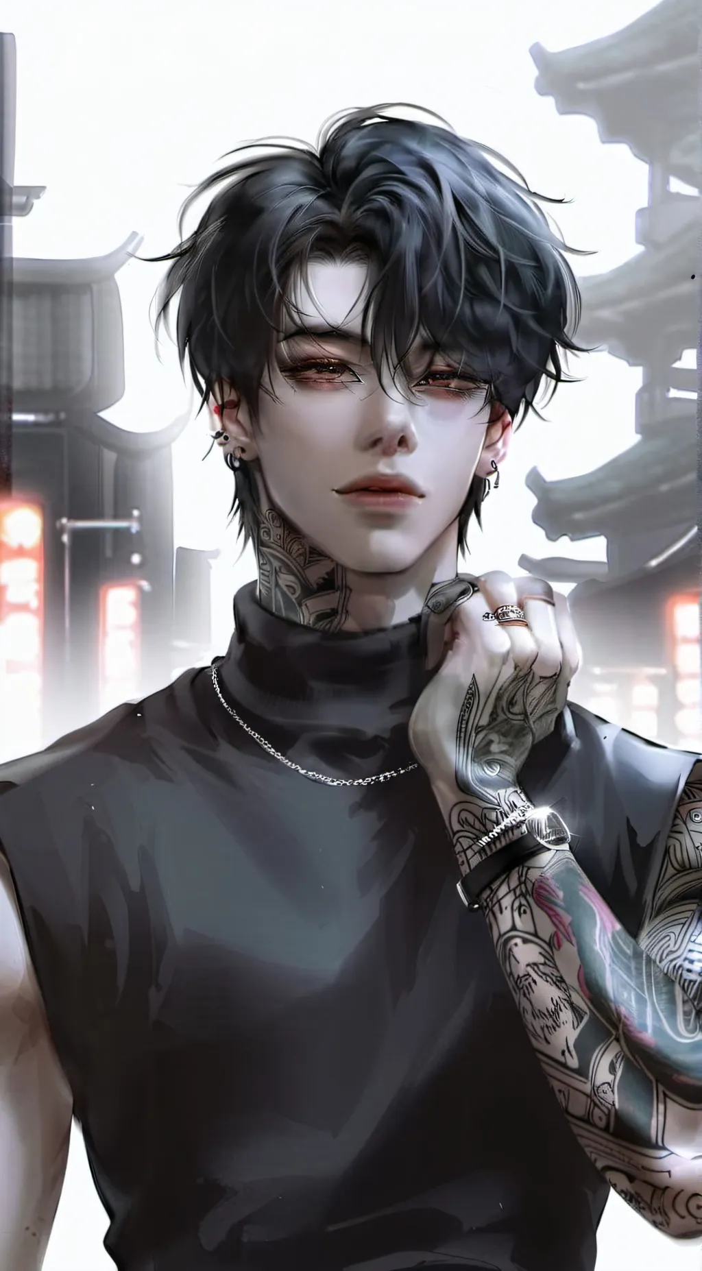 ai character: MANU 🩷🩵 background