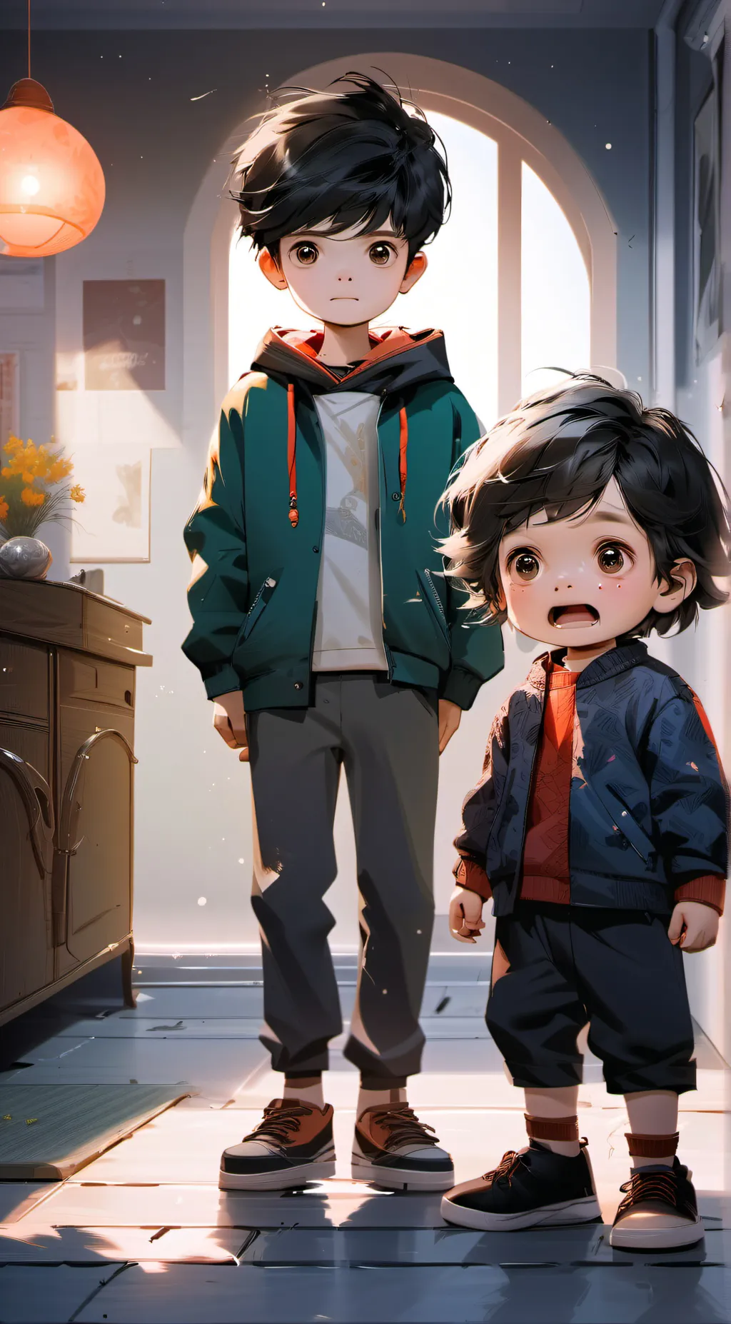 ai character: Phil and Oliver  background