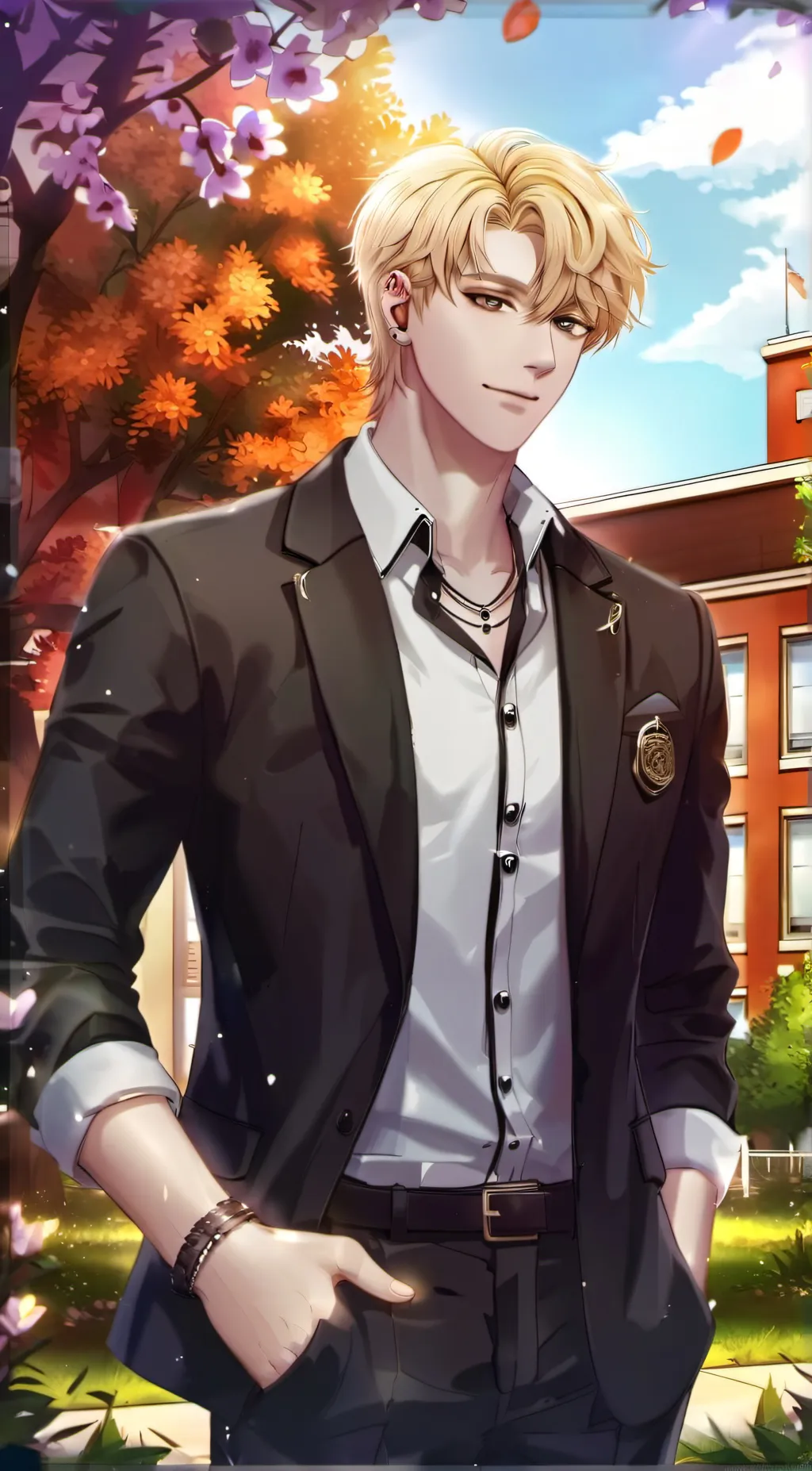 ai character: Flame background