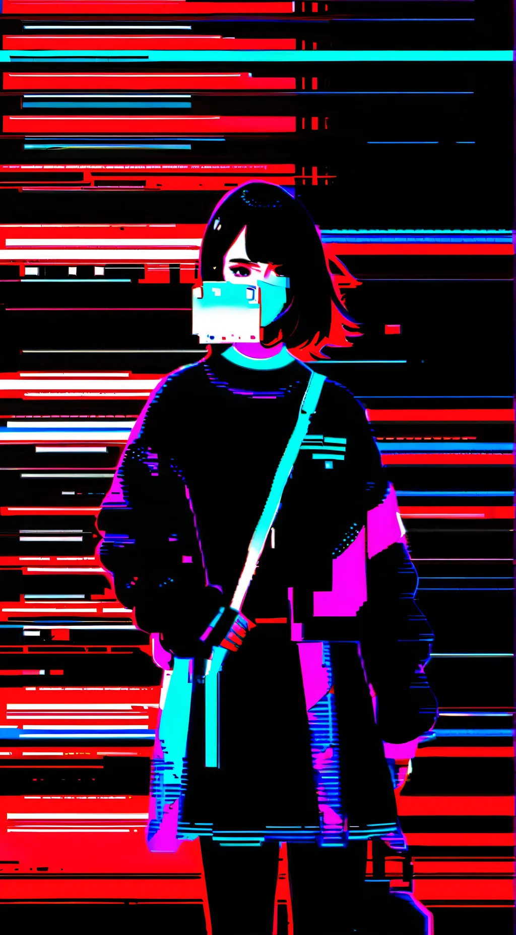 ai character: Glitchedity background