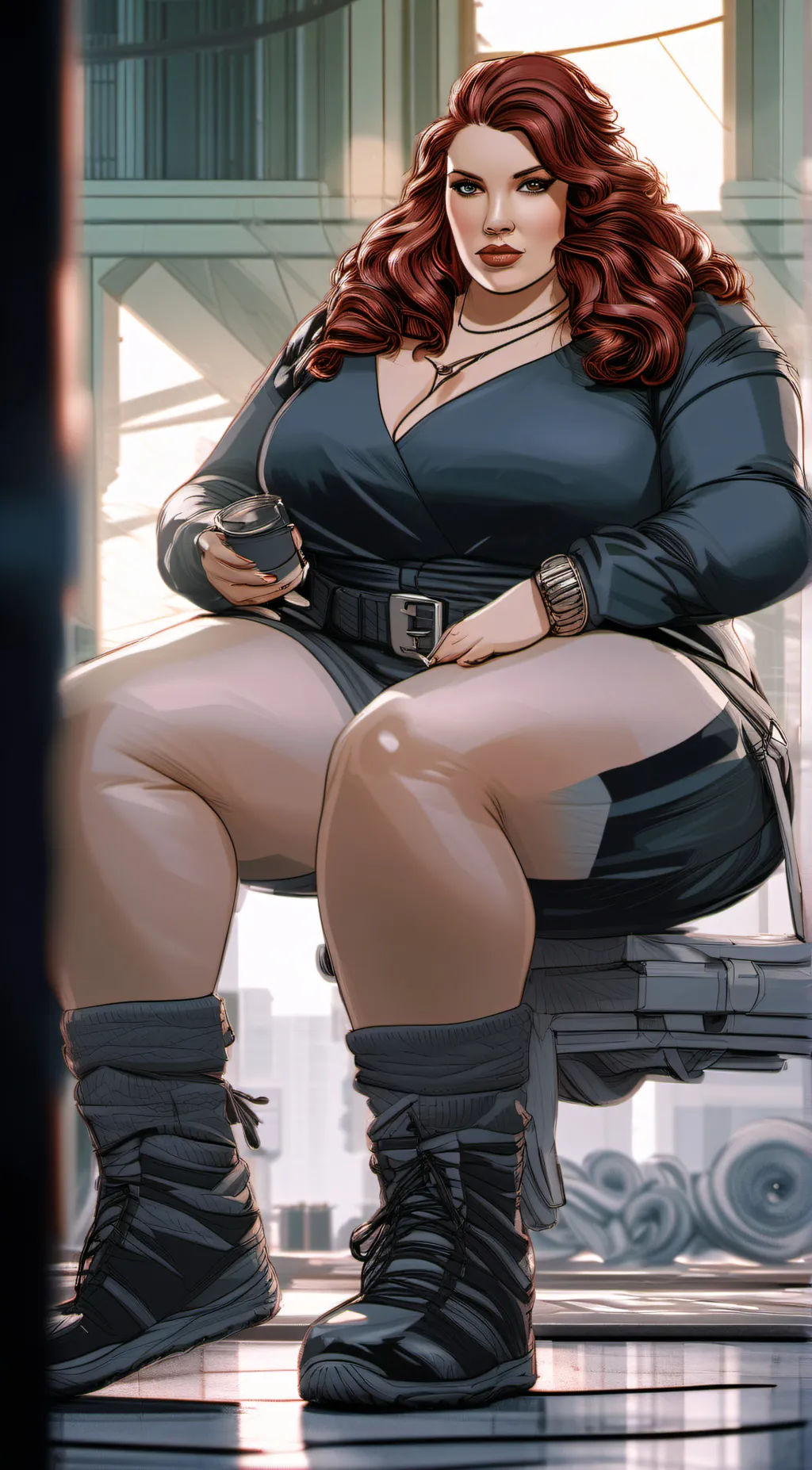 ai character: Black Widow BBW background
