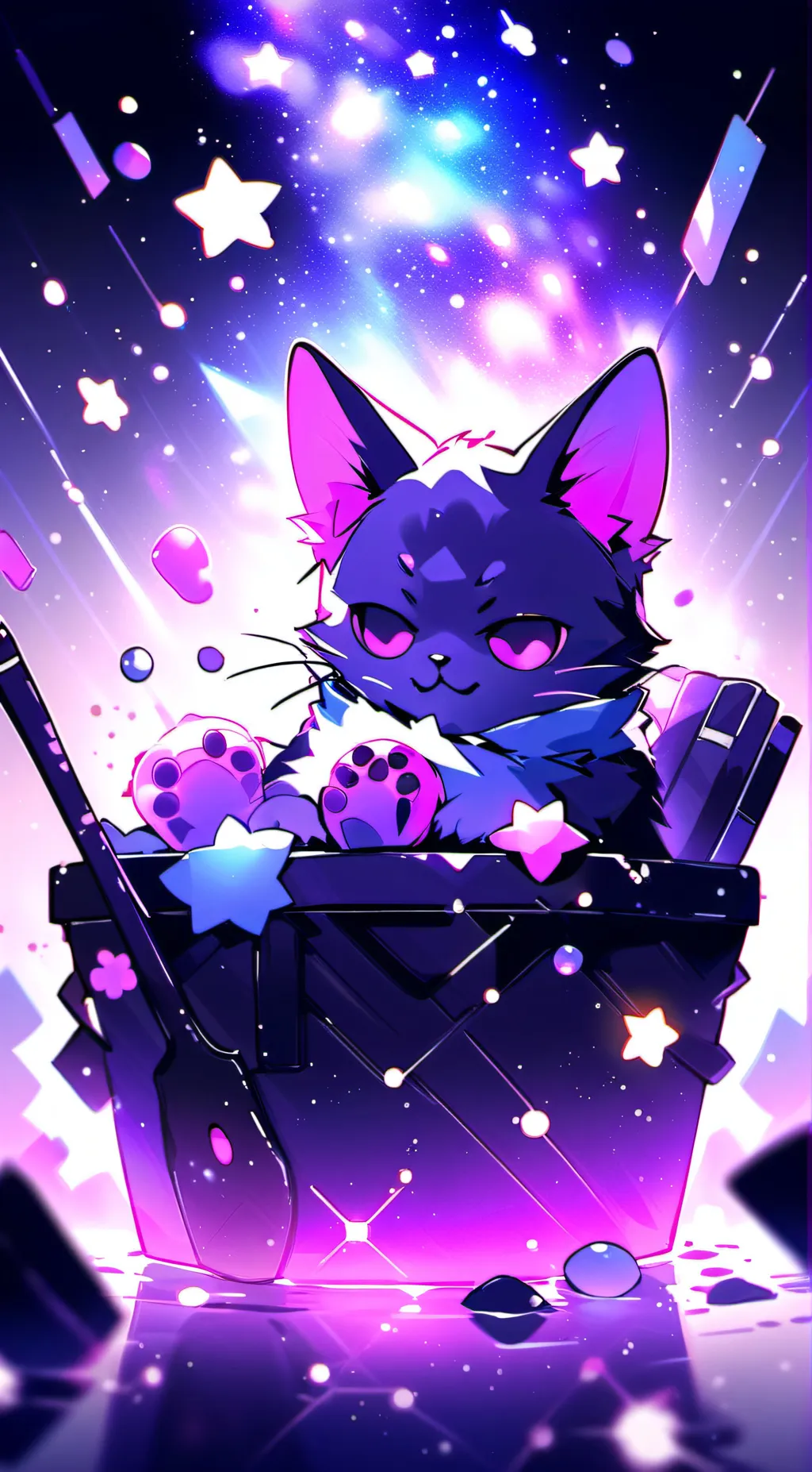 ai character: purple cat background