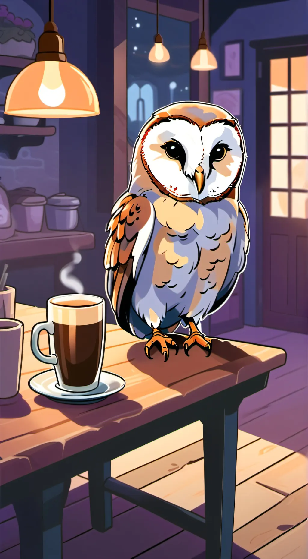 ai character: Barney T. Barn Owl background
