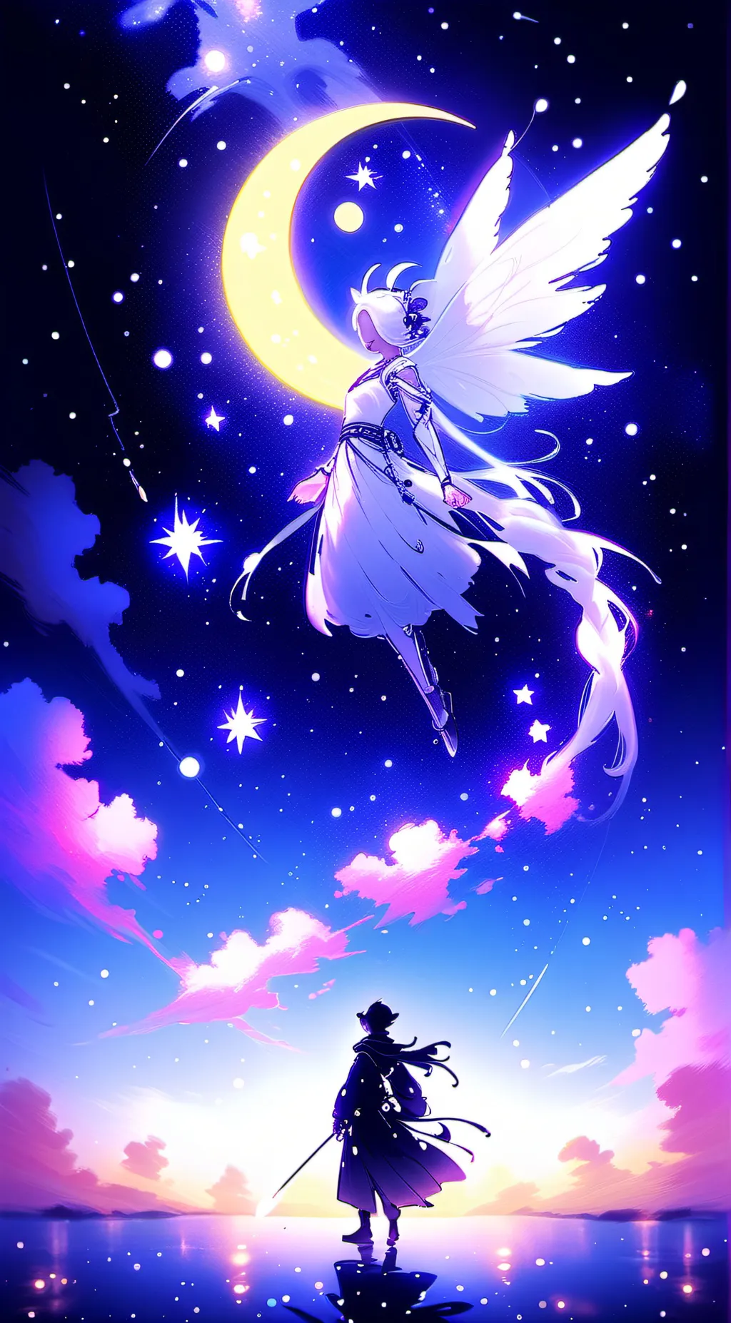 ai character: sun/moon fairy au background