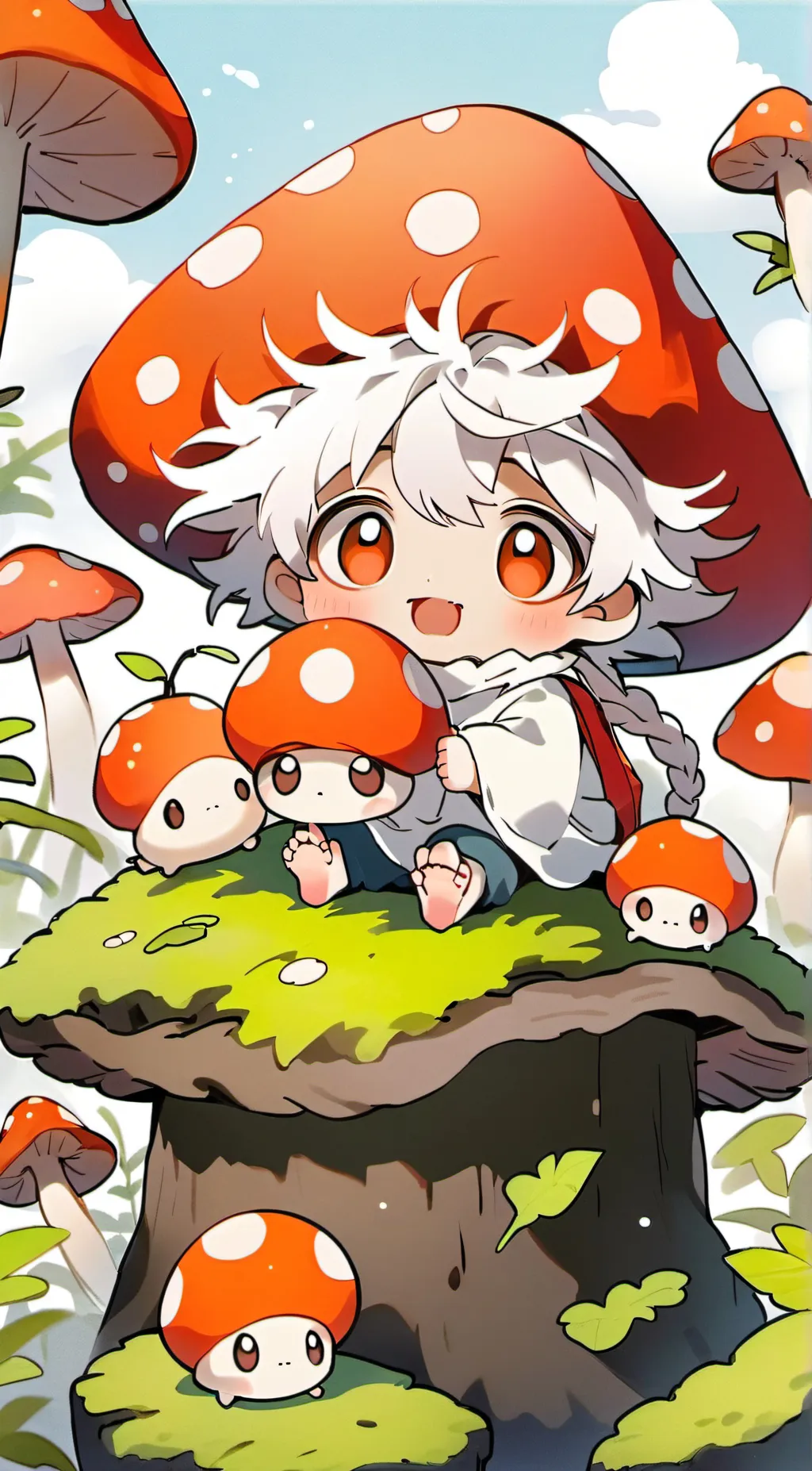 ai character: mushroom background