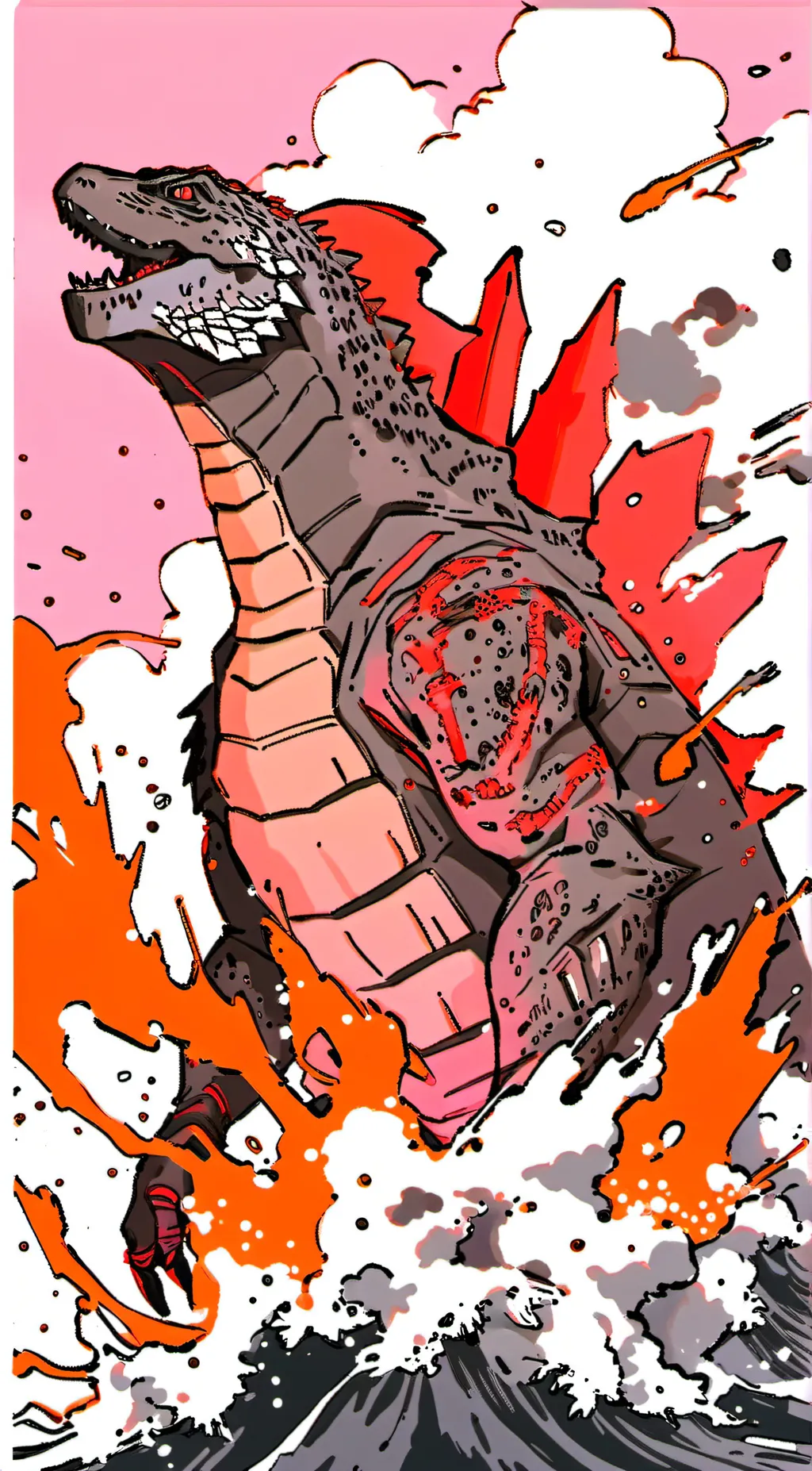 ai character: Godzilla rpg background