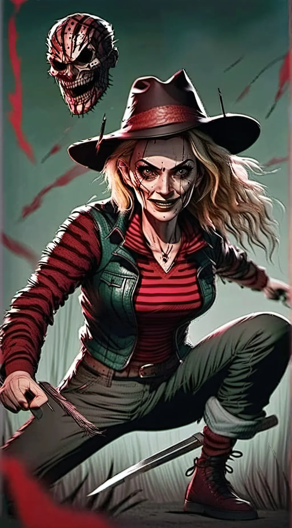 ai character: Freddly Krueger  background