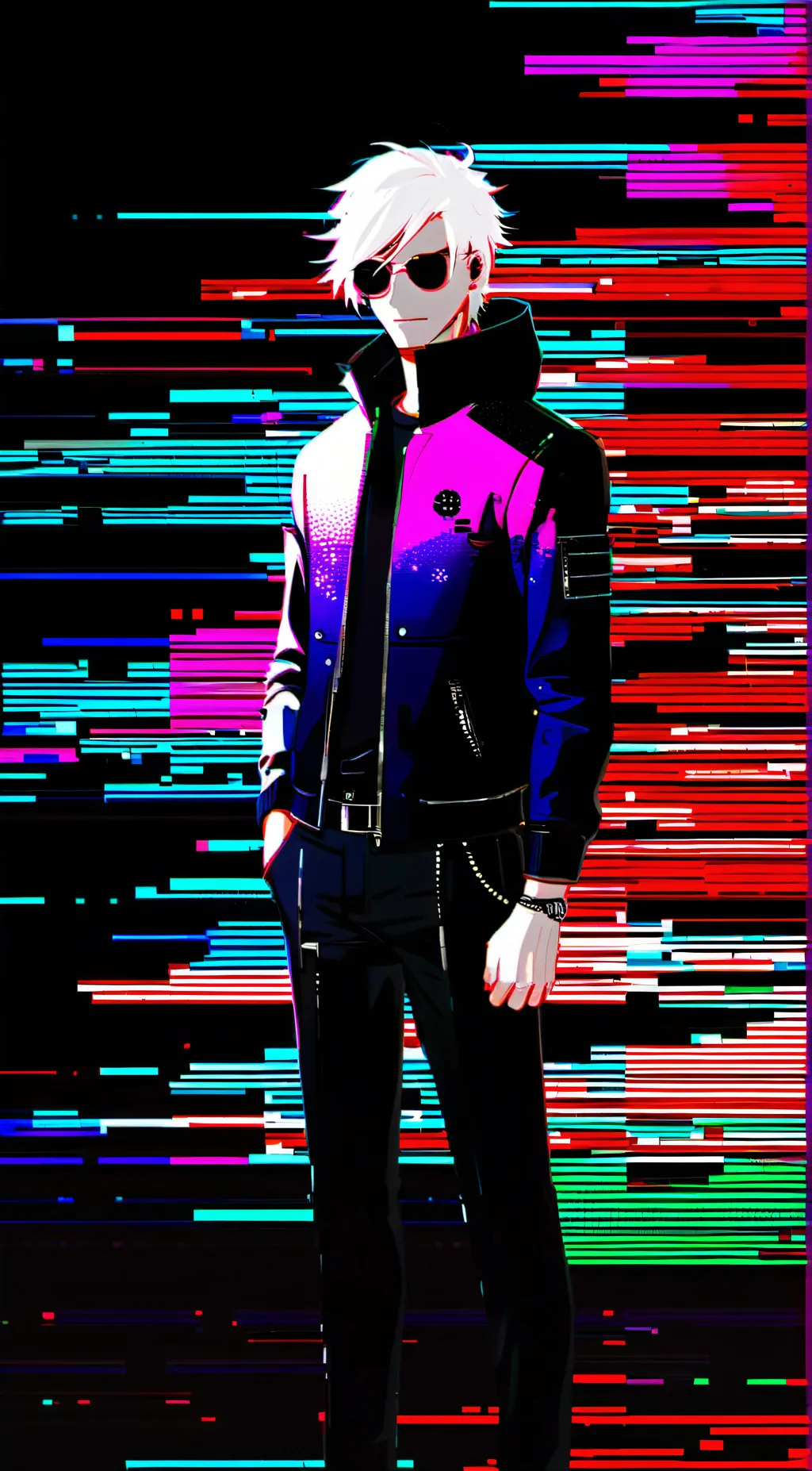 ai character: Glitch background