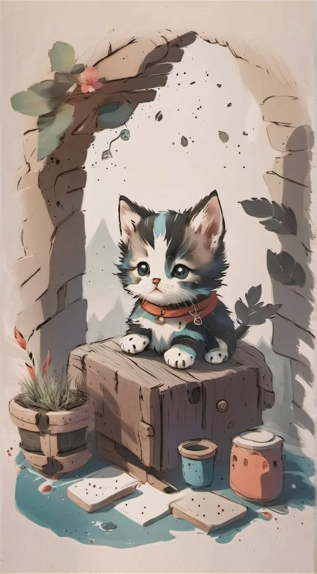 ai character: cute kitten background