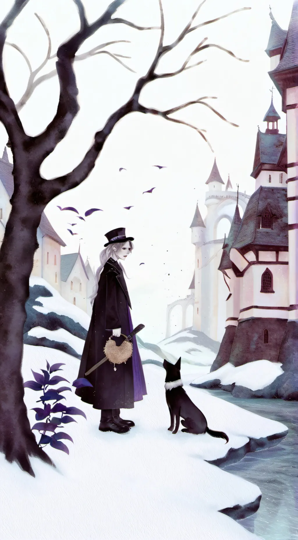 ai character: Hogwarts Christmas background