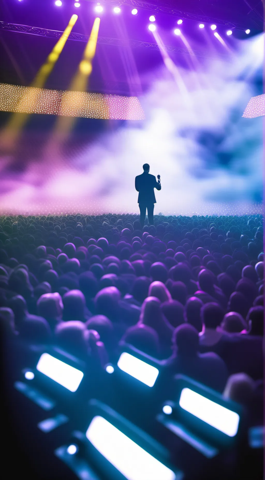ai character: Taking the Stage background