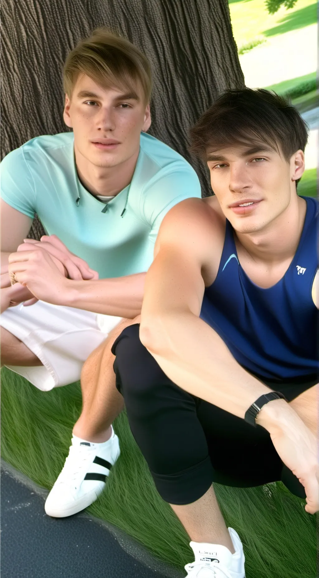 ai character: Sam and Colby  background