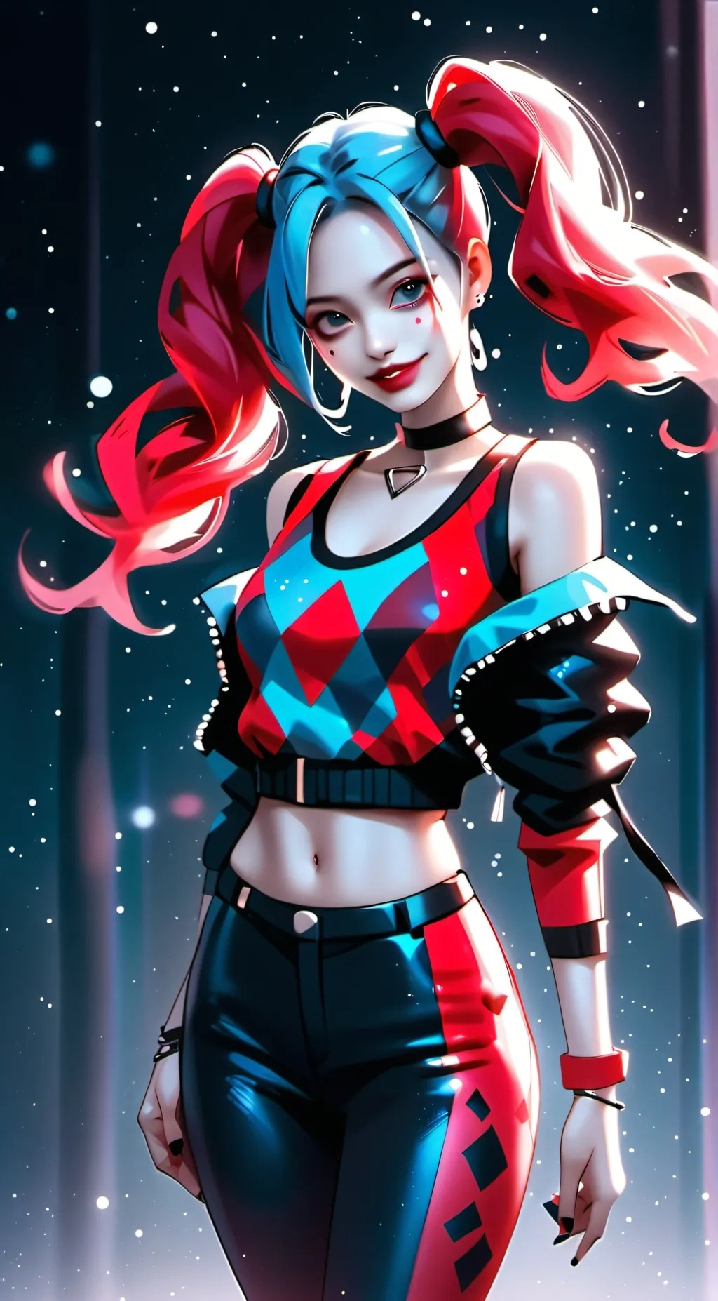 ai character: Harley Quinn  background