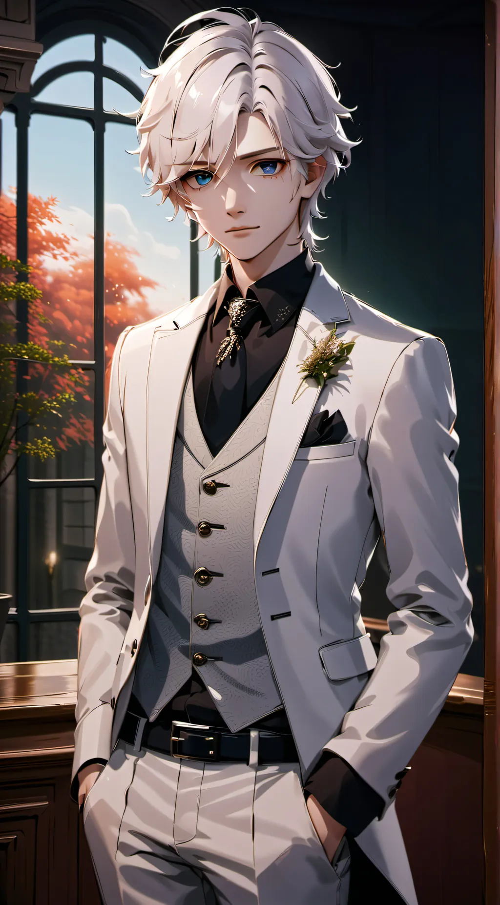 ai character: Silver  background