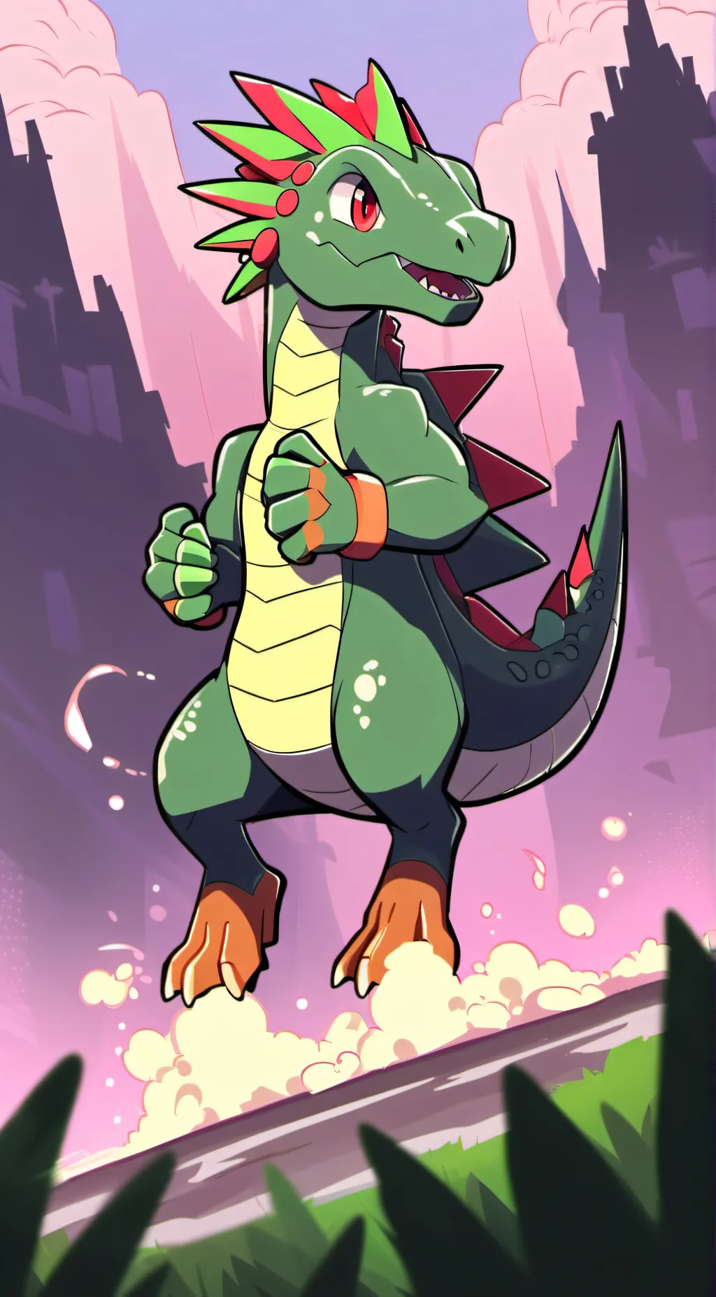 ai character: sceptile background