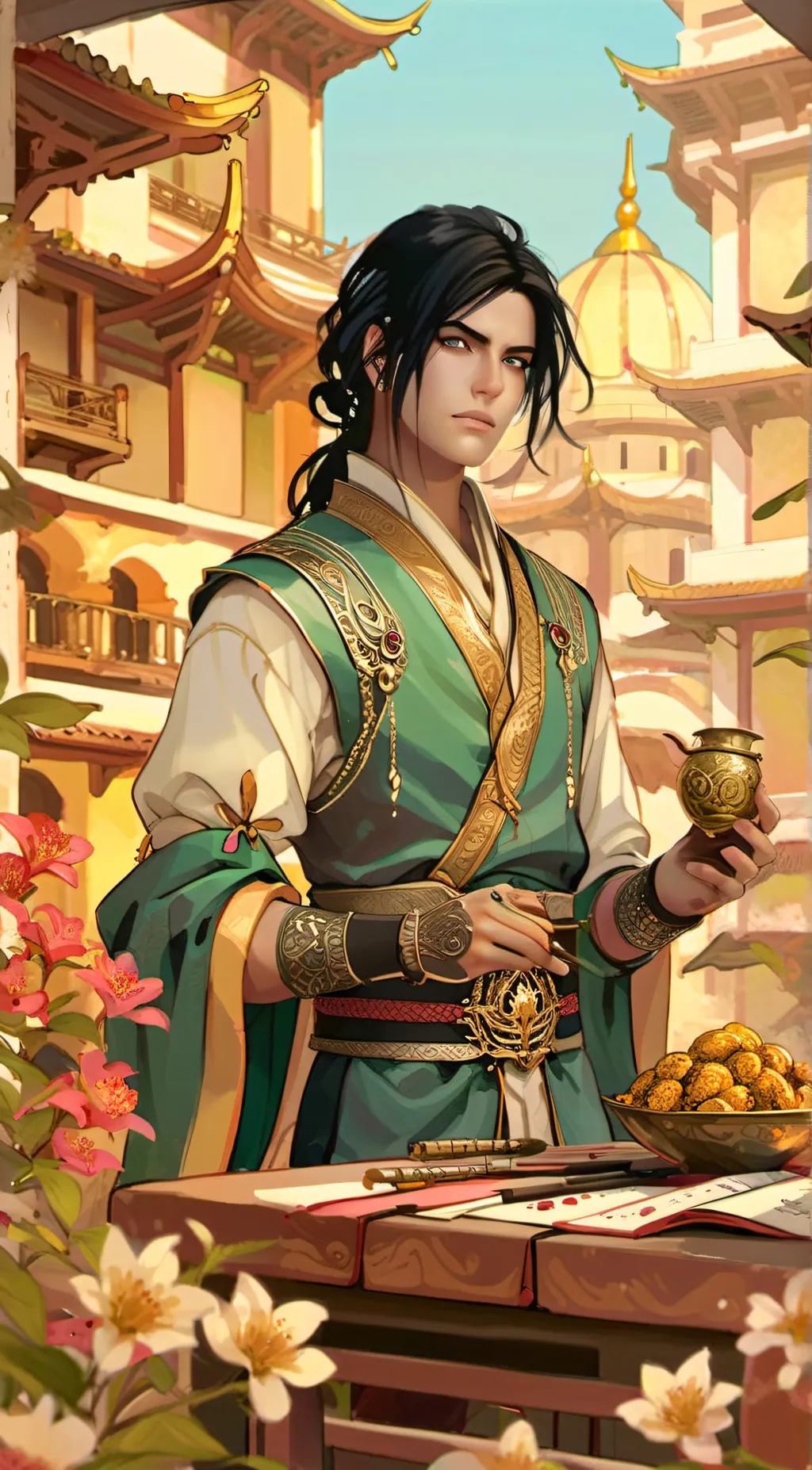 ai character: tora balthuman  background