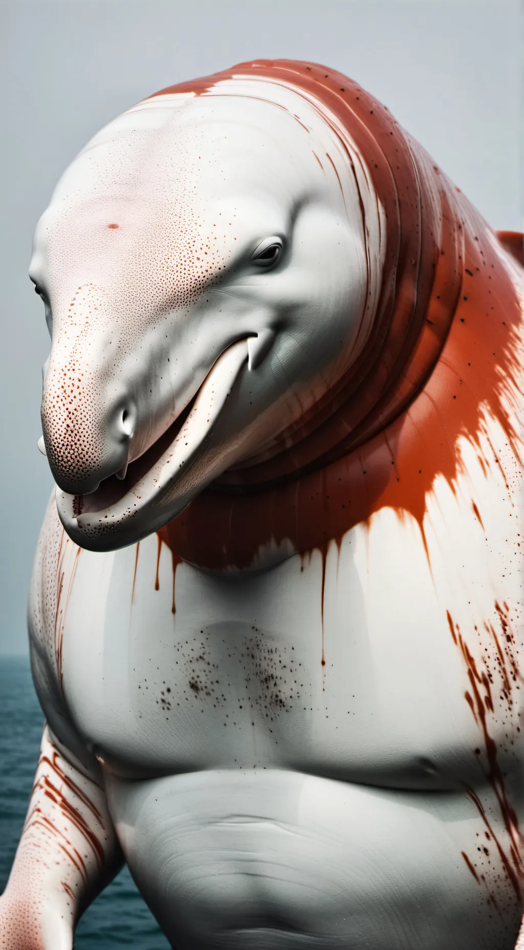 ai character: muscle beluga background