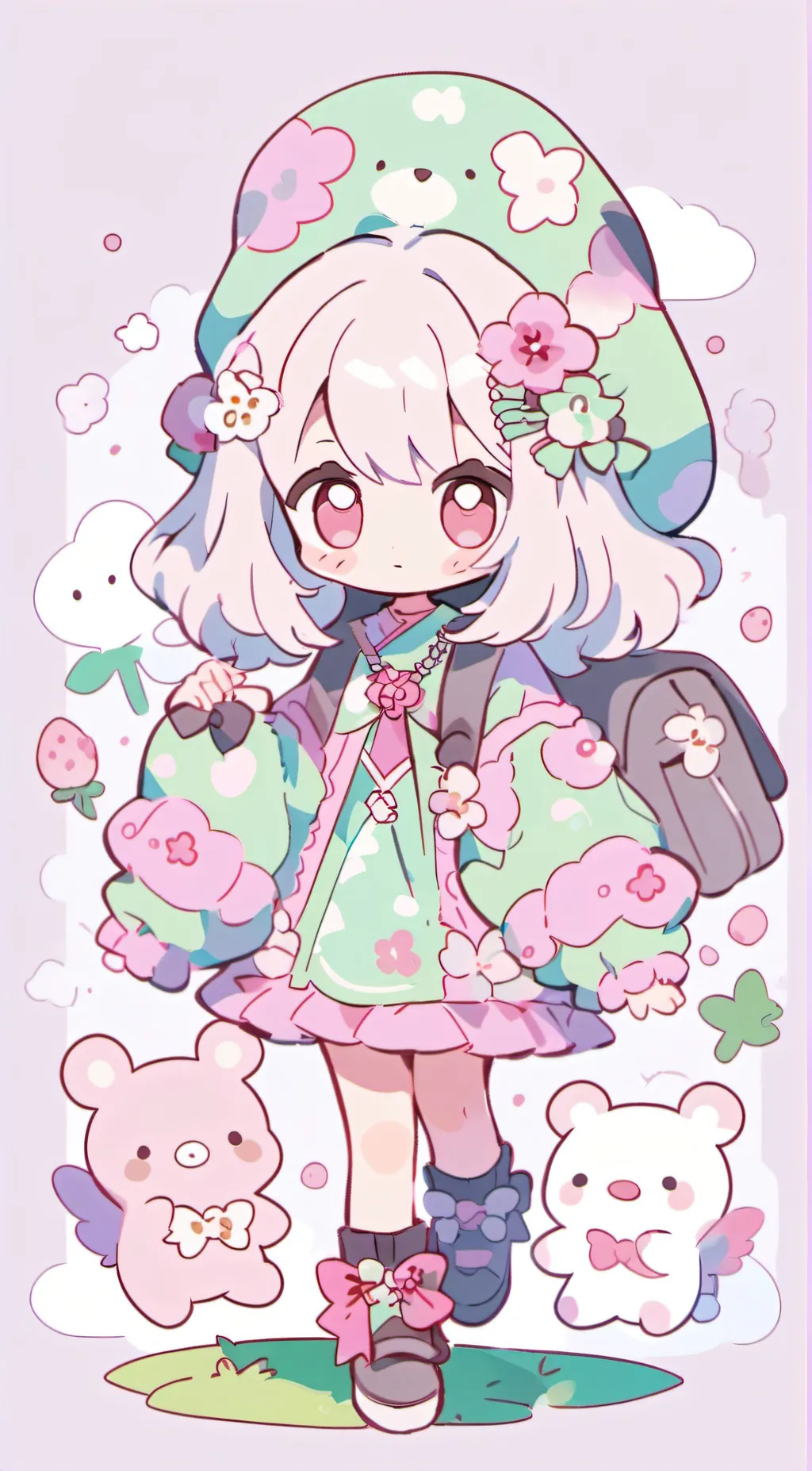 ai character: candy girl  background