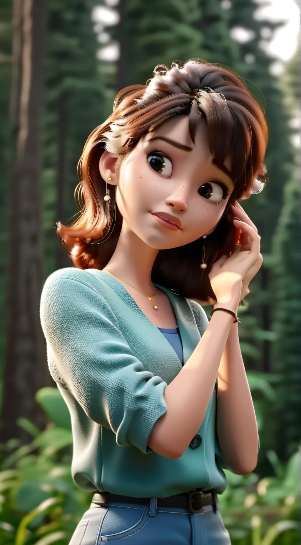 ai character: Andrea blanken background