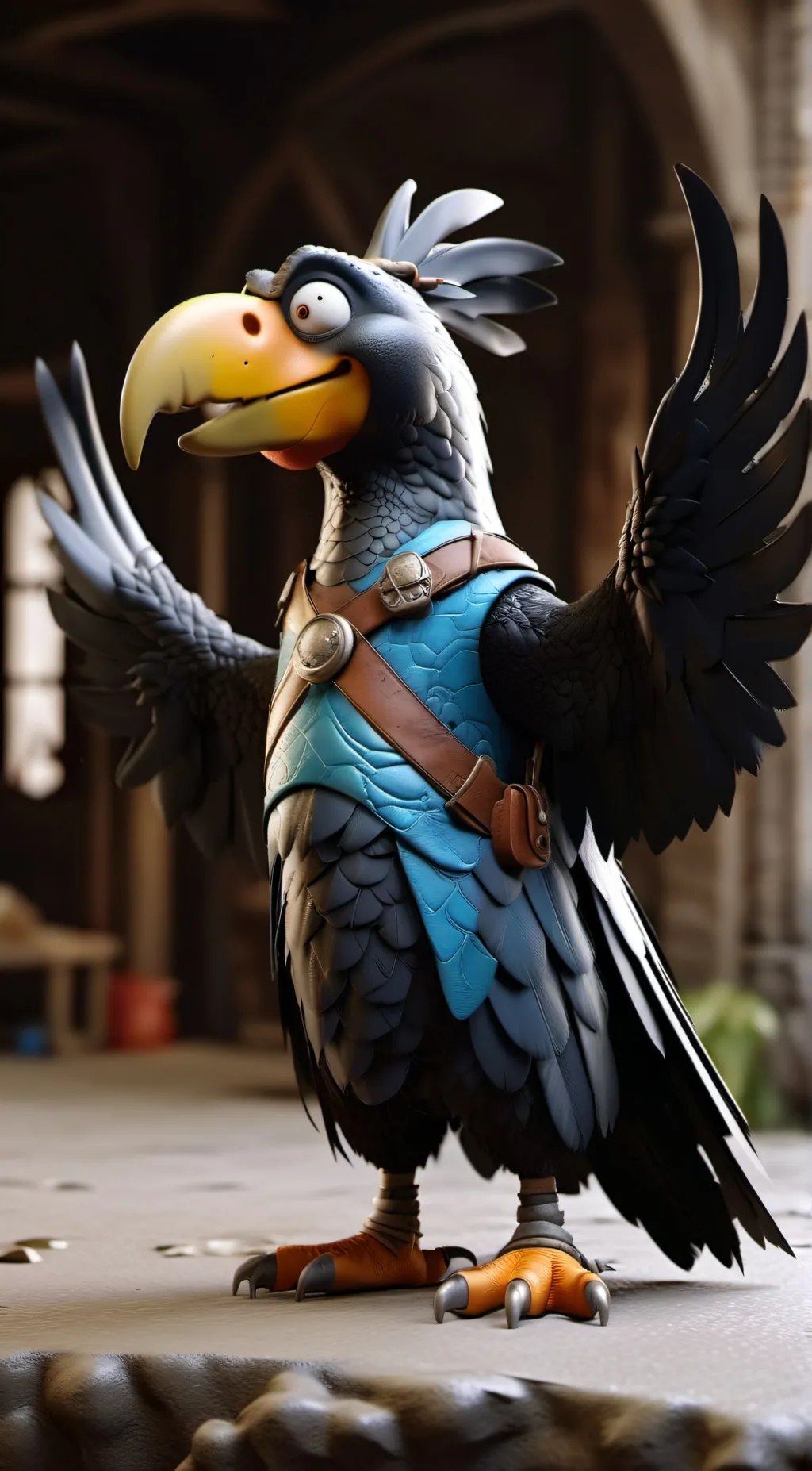 ai character: Cro the crow background