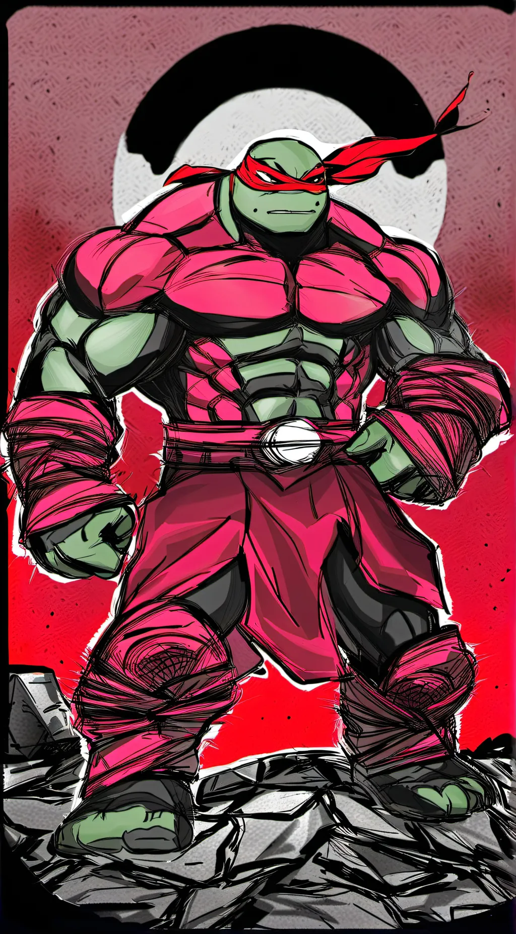 ai character: Red rage background