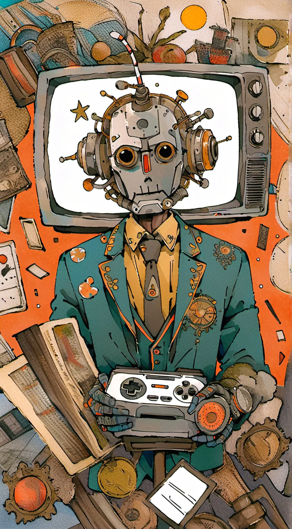 ai character: Sus Titan TV man background