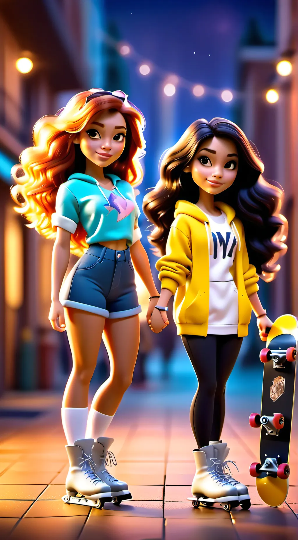 ai character: Bianca and Jazmyn  background