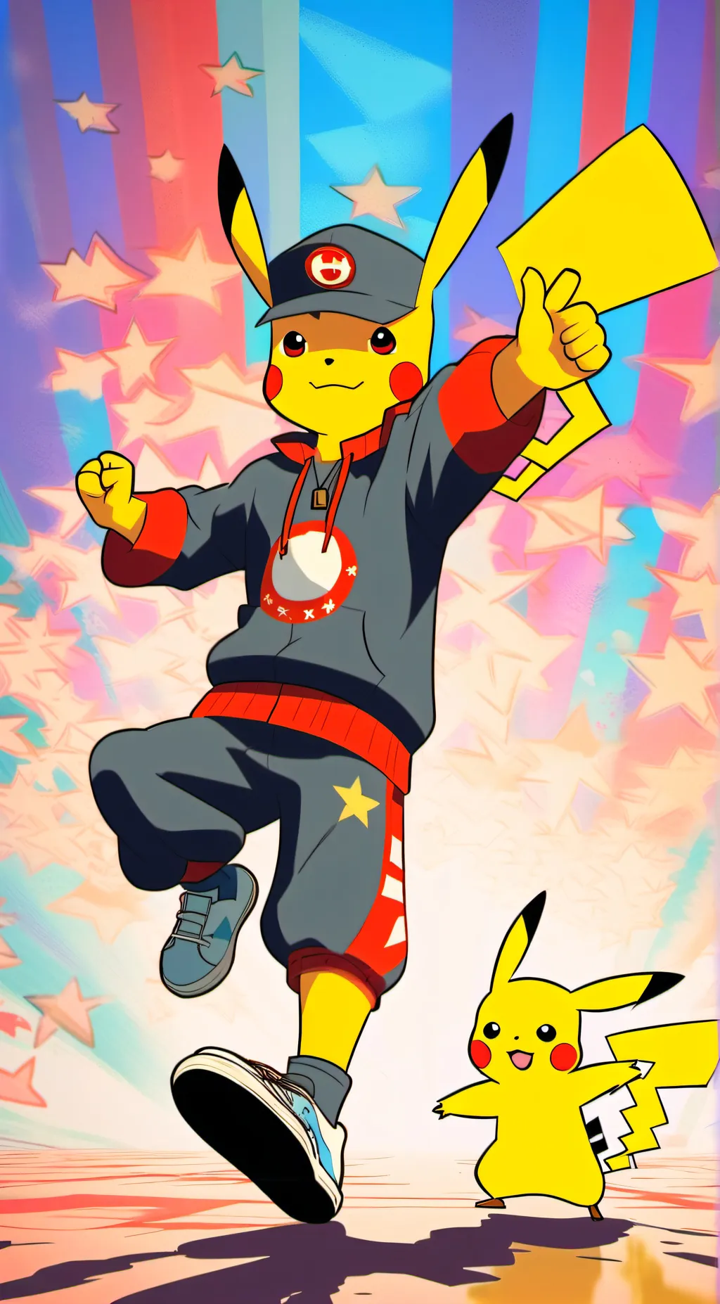 ai character: Captain Pikachu background